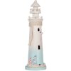 Clayre & Eef Декоративный маяк бело-голубой Ø 13x42 см МДФ дерево морское украшение