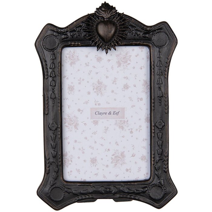 Фоторамка Clayre & Eef 2F1216 Барокко Фоторамка черное золото 10x15 см
