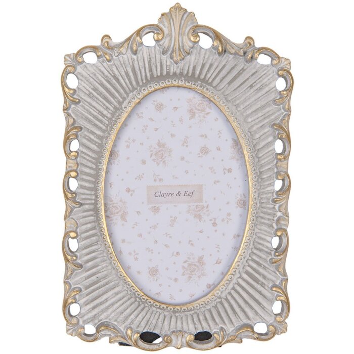Фоторамка Clayre & Eef 10x15 см серо-золотая классическая фоторамка