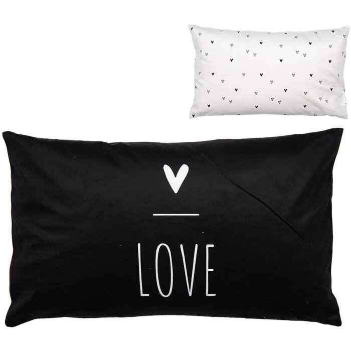 Clayre & Eef BHS36-1 Kissenhülle 30x50 cm Schwarz Weiß