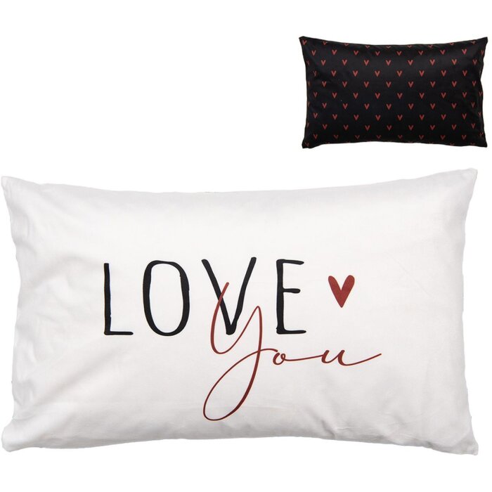 Clayre & Eef BHS36-4 Чехол для подушки 30x50 см черно-белый романтический дизайн