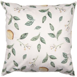 Clayre & Eef LEL22 Kissenhülle 45x45 cm Beige Blumenmuster Landhausstil