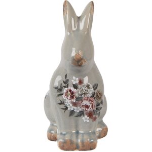 Clayre & Eef Deko-Kaninchen Keramik Grau Rosa...
