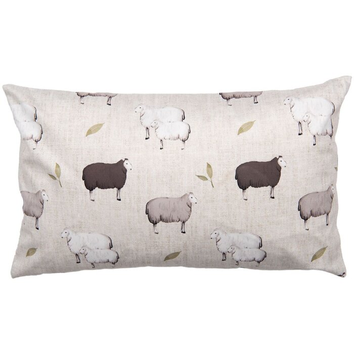 Clayre & Eef Чехол для подушки NSF36 бежево-коричневый 30x50 см овечий дизайн в стиле кантри
