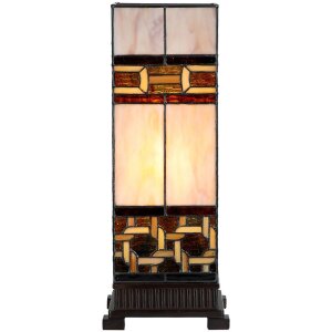 LumiLamp 5LL-6360 Tiffany Tischlampe Beige Braun 44cm E27...