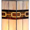 LumiLamp 5LL-6360 Tiffany Tischlampe Beige Braun 44cm E27 Glas Polyresin