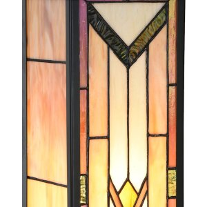 LumiLamp Tiffany Wandlampe Beige Braun 14x16x40 cm E27 Glas Metall