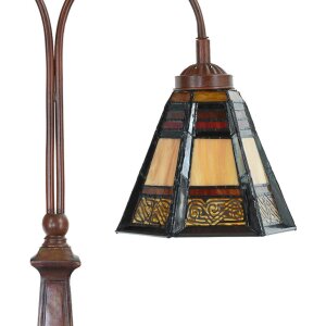 LumiLamp 5LL-6366 Tiffany Tischlampe Braun Glas 48x19x64 cm E27