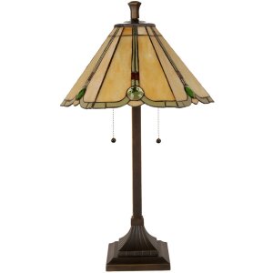 LumiLamp Tiffany Tischlampe Ø40x67 cm Beige Braun...