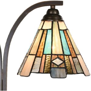 LumiLamp 5LL-6368 Tiffany Tischlampe Braun Blau 48x19x57cm E27 2x60W