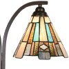 LumiLamp 5LL-6368 Tiffany Tischlampe Braun Blau 48x19x57cm E27 2x60W