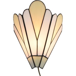 LumiLamp 5LL-6365 Tiffany Wandlampe Weiß Beige...