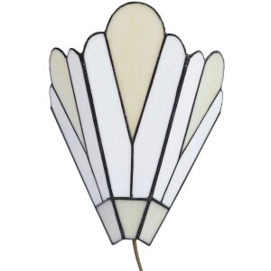 LumiLamp 5LL-6365 Tiffany Wandlampe Weiß Beige...