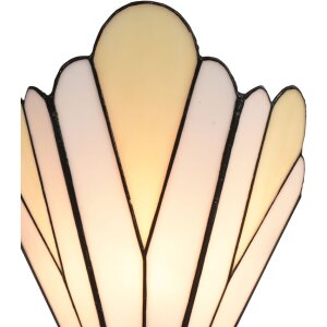 LumiLamp 5LL-6365 Tiffany Wandlampe Weiß Beige 20x10x29cm E14 Glas Metall