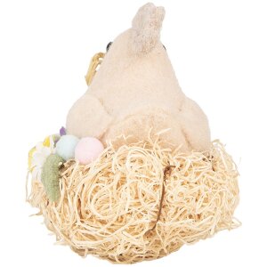 Clayre & Eef Deko Huhn Landhausstil beige 10x11x13 cm