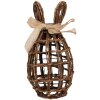 Clayre & Eef Deko-Kaninchen Rattan Naturbraun 16x16x31 cm Landhausstil