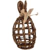 Clayre & Eef Deko-Kaninchen Rattan Naturbraun 16x16x31 cm Landhausstil