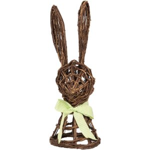 Clayre & Eef Deko-Kaninchen Rattan 17x17x40 cm mit...