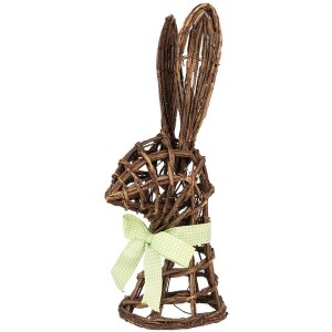 Clayre & Eef Deko-Kaninchen Rattan 17x17x40 cm mit...