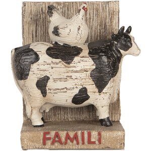 Clayre & Eef Buchstützen Set Kühe Landhausstil Braun Schwarz 2-teilig Polyresin