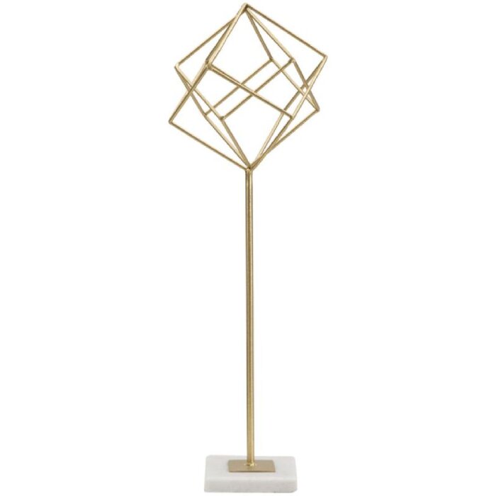 Mauro Ferretti скульптура Куб 16x18x52,5 см золотисто-белый