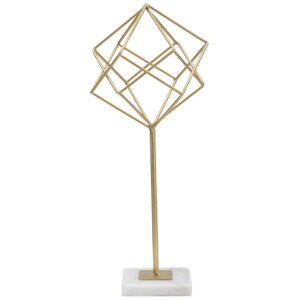 Mauro Ferretti Skulptur Cube 16x18x41,5 cm gold-weiß
