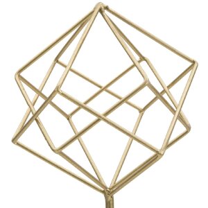 Mauro Ferretti Skulptur Cube 16x18x41,5 cm gold-weiß