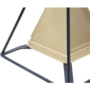 Mauro Ferretti Skulptur Pyramide mit Metallrahmen 15x15x21 cm gold-schwarz