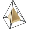 Mauro Ferretti Skulptur Pyramide mit Metallrahmen 15x15x21 cm gold-schwarz