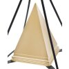 Mauro Ferretti Skulptur Pyramide mit Metallrahmen 15x15x21 cm gold-schwarz