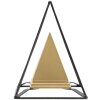Mauro Ferretti Skulptur Pyramide mit Metallrahmen 15x15x21 cm gold-schwarz