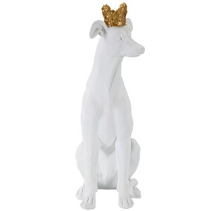 Mauro Ferretti Hundeskulptur Dog White 20x12,5x33 cm weiß gold