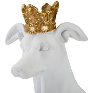 Mauro Ferretti Hundeskulptur Dog White 20x12,5x33 cm weiß gold