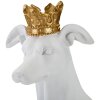 Mauro Ferretti Hundeskulptur Dog White 20x12,5x33 cm weiß gold