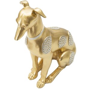 Mauro Ferretti скульптура собаки Сидящая собака 19,8x10x29 см золото серебро
