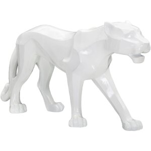 Mauro Ferretti Pantherskulptur weiß 70x18x32,5 cm