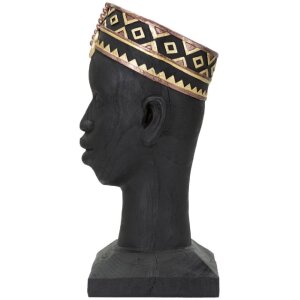 Mauro Ferretti Büste Massai Man 25x25x56 cm schwarz
