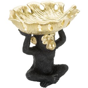 Mauro Ferretti Dekofigur Affe mit Blattschale 25,2x21x24...