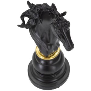 Mauro Ferretti Schachfigur Pferd 14x11x27 cm schwarz gold Dekoration