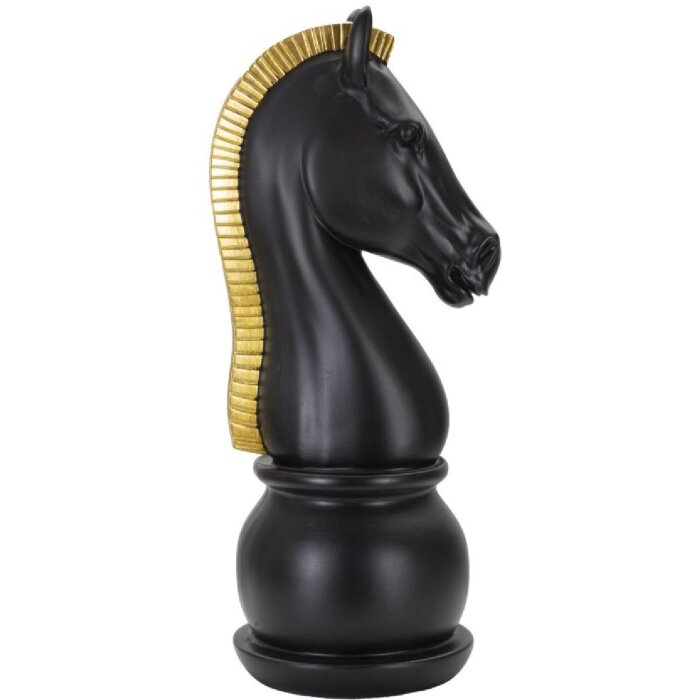 Mauro Ferretti Schachfigur Pferd Ø18,5x50 cm schwarz gold