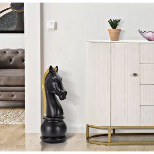 Mauro Ferretti Schachfigur Pferd Ø18,5x50 cm schwarz gold