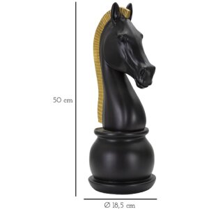 Mauro Ferretti Schachfigur Pferd Ø18,5x50 cm schwarz gold