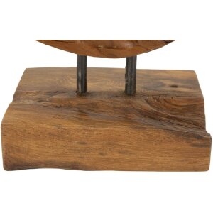 Mauro Ferretti Skulptur Coin 30x1,5x40 cm Teakholz braun