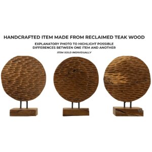 Mauro Ferretti Skulptur Coin 30x1,5x40 cm Teakholz braun