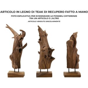 Mauro Ferretti Skulptur Akar 23x27x64 cm Teakholz braun