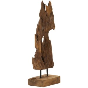 Mauro Ferretti Akar Skulptur Teakholz braun 18x13x55 cm