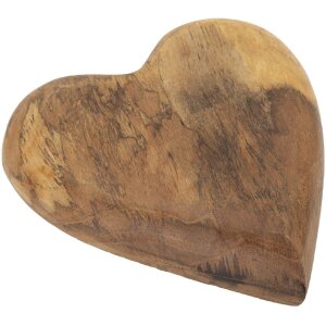 Mauro Ferretti Deko Herz aus Teakholz 16x14x4,5 cm braun