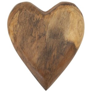 Mauro Ferretti Deko Herz aus Teakholz 16x14x4,5 cm braun