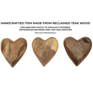 Mauro Ferretti Deko Herz aus Teakholz 16x14x4,5 cm braun