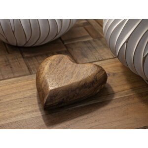 Mauro Ferretti Deko Herz aus Teakholz 16x14x4,5 cm braun